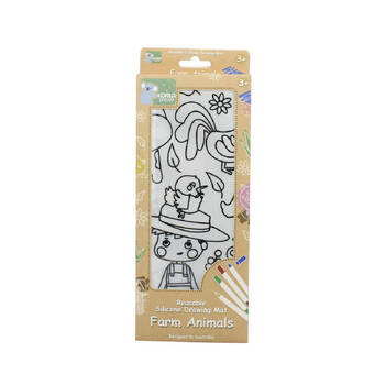 Koala Dream Reusable Silicone Drawing Mat- Farm Animals 3Y+