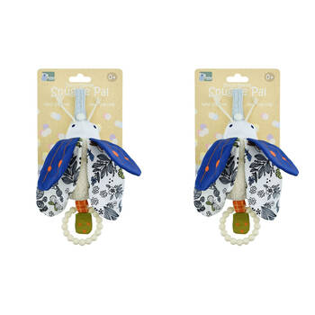 2PK Koala Dream Snuggle Pal Banjo Beetle With Silicone Teething Ring Blue