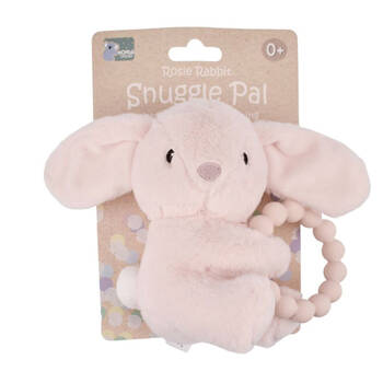 Koala Dream Snuggle Pal Rosie Rabbit With Silicone Teething Ring Pink