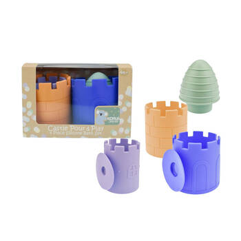 4pc Koala Dream Silicone Baby Castle Pour & Play Bath Toy Playset 4m+