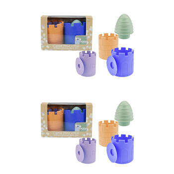 2x 4pc Koala Dream Silicone Baby Castle Pour & Play Bath Toy Playset 4m+