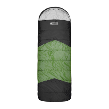 Wildtrak Bremer 220x80cm Hooded Sleeping Bag - Green/Black
