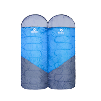 Wildtrak Gascoyne 230x70cm Hooded Twin Sleeping Bags - Blue/Grey