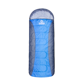 Wildtrak Forrest 230x75cm Hooded Sleeping Bag - Blue/Grey