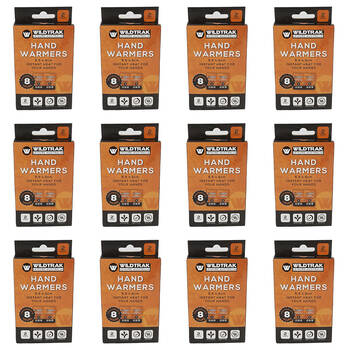 12x 2pc Wildtrak Instant Heat Hand Warmers Odourless 5.5x9cm