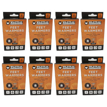 8x 2pc Wildtrak Instant Heat Feet Warmers Odourless 7x9cm