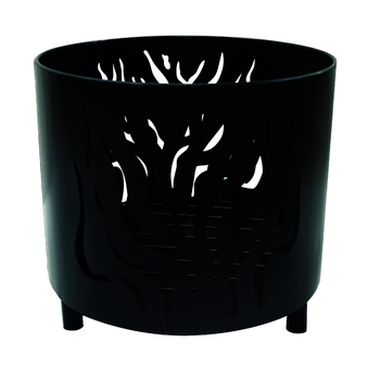 Wildtrak 35x31cm Iron Outdoor Fire Basket Fire Pattern - Black