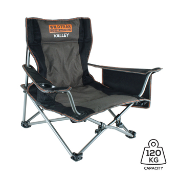 Wildtrak Valley 81x60cm Event Chair Outdoor Beach Seat - Grey/Black