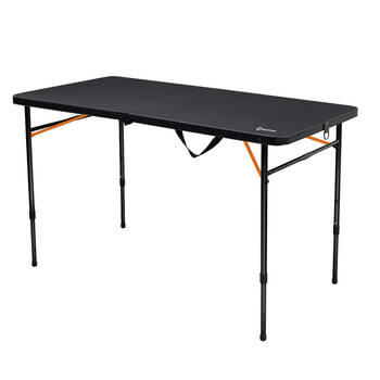 Wildtrak Bi-Fold Black Camp Table w/ Carry Handle 100x71cm