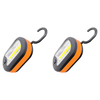 2x Wildtrak Camping 97cm Oval Magnetic Work Light - Black/Orange