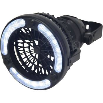 Wildtrak 2-in-1 Portable 18.5cm LED Light & Fan - Black
