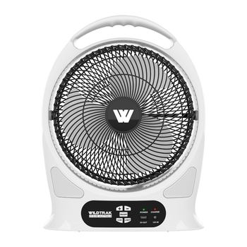 Wildtrak Rechargeable 30cm Fan w/ LED Light - White