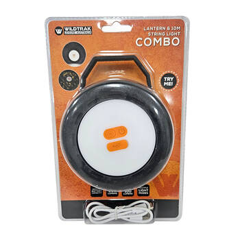Wildtrak 2in1 Camping LED String Light Combo Rechargeable 10m 