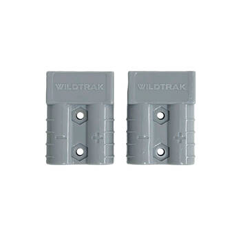 2pc Wildtrak 50A Anderson Style Connector Nylon Silver Plated Plug Set Grey