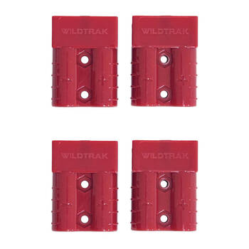 2x 2pc Wildtrak 50A Anderson Style Connector Nylon Silver Plated Plug Set Red