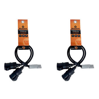 2PK Wildtrak 50A Anderson Connector 12 Volt 2-in-1 Twin Socket 16AWG 30cm