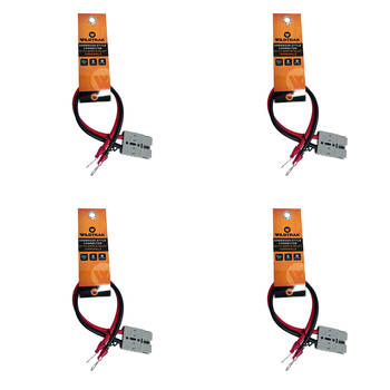 4PK Wildtrak 50A Anderson Connector 8MM Eyelet 8AWG 30cm Black and Red