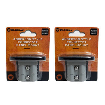 2PK Wildtrak 50A Anderson Style Connector Flush Mounting Panel Grey