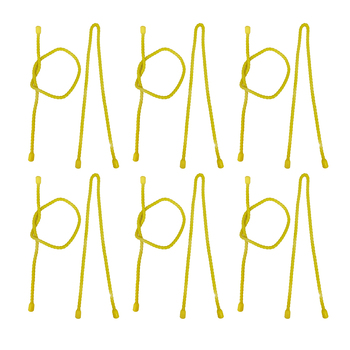 6x 2pc Wildtrak Silicone Reusable Ties Set Outdoor Camping 5mmx45cm Yellow