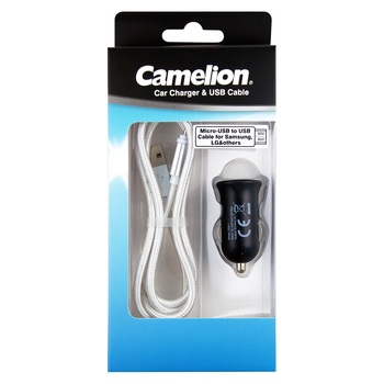 Camelion USB Mini-Car Charger 2.1A + Micro-USB Lead