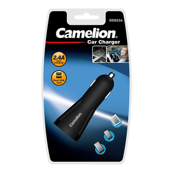Camelion USB Mini-Car Charger 2.4A + 8 Pin Lead