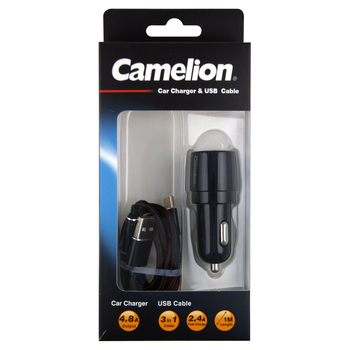 Camelion 3-In-1 USB 4.8A Battery Charger Inc. Car Kit