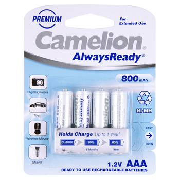 4pc Camelion Ni-Mh AAA 1.2V 800Mah