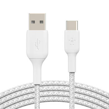 Belkin 2M Braided USB-A to USB-C Cable - White