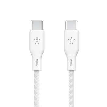 Belkin BoostCharge 2M USB-C To USB-C 2.0 Braided Cable 100W - White