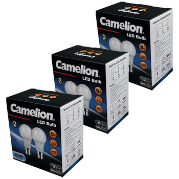 3x 2pc Camelion Led Light Globe 9W 240V Bayonet Daylight 6500K