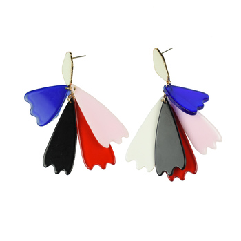 Culturesse Reinelde 9.3cm Dancing Petals Earrings For Pierced Ears