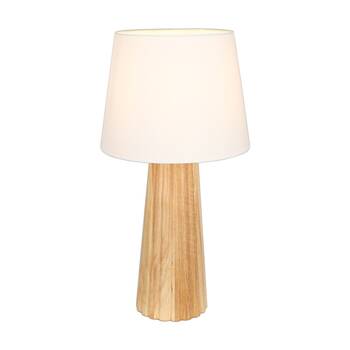 NF-Living Noova Modern Bedside/Desk Table Timber Lamp 25x46cm Off-White