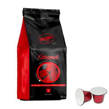 25pc Primo Cafe Caramel Coffee Capsules for Nespresso Machine