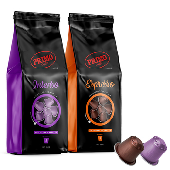 2x50pc Primo Espresso/Intenso Hermetic Coffee Capsules for Nespresso Machine
