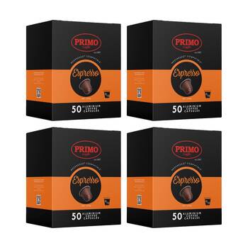 4x 50PK Primo Caffe Coffee Pods Nespresso Compatible Strong Espresso Intensity 8