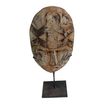 Belle Zori Mask On Stand Wooden Sculpture Tabletop Decor 19cm - Natural