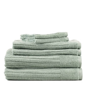 6pc Canningvale Caressa Bath/Hand/Face Washers Towel Set - Sage