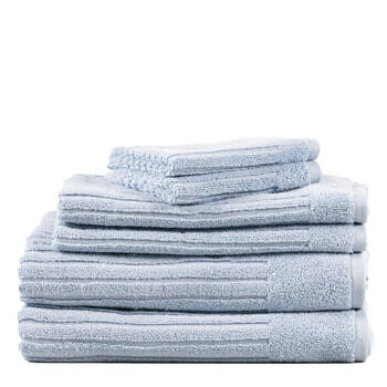 6pc Canningvale Bath/Hand/Face Washers Caressa Towel Set - Ice Blue