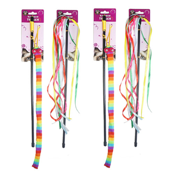 4PK Dudley's World Of Pets Rainbow Cat Teaser Assorted