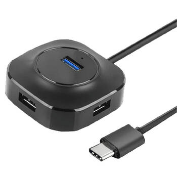 Sansai 4 Ports Type-C Hub - Black