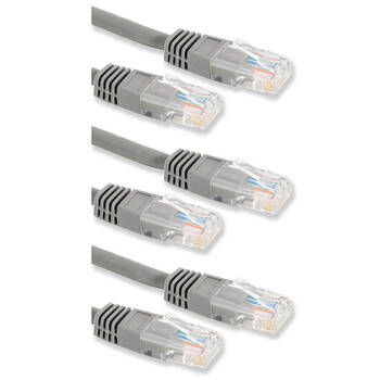 3PK Sansai 2m Grey CAT6 Networking Patch Cable