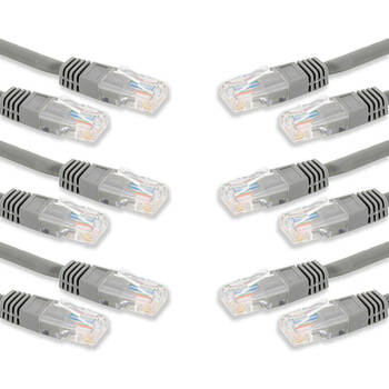 6PK Sansai 2m Grey CAT6 Networking Patch Cable