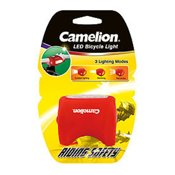 Camelion Silicon 5+2 Led Red Rear Bicycle Light Inc. Batteries