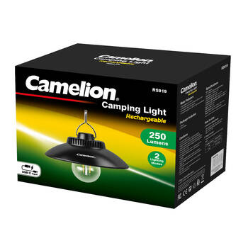 Camelion RS919 Rechargeable 250lm Hanging Camping Light - Black