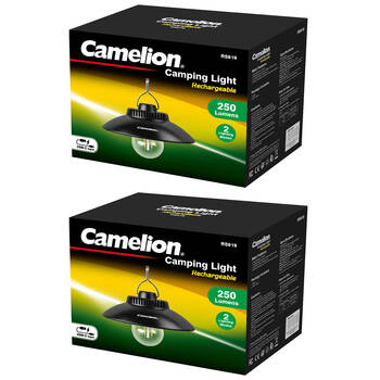2PK Camelion RS919 Rechargeable 250lm Hanging Camping Light - Black