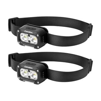 2PK Camelion Rechargeable Dual Sensor Headlight USB-C Runs Up to 4 Hours