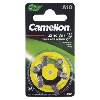 6pc Camelion A10 Zinc Air 1.45V