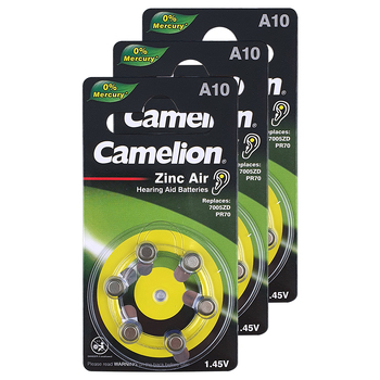 3PK 6pc Camelion A10 Zinc Air 1.45V