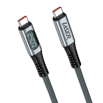 Laser 1m USB-C to C 240W Braided Charging Cable w/ LCD for Samsung/iPhone 16