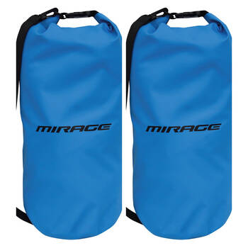 2PK Mirage Roll-Top Buckle Barrel Outdoor Dry Bag w/ Shoulder Strap 15L Blue